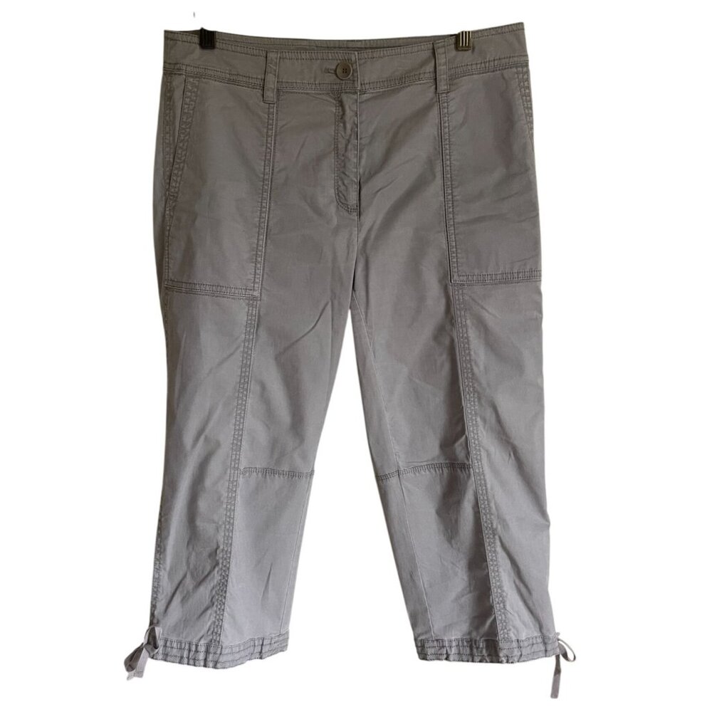 Eileen Fisher Size 10P Tan Brown Cropped Straight Leg Pants